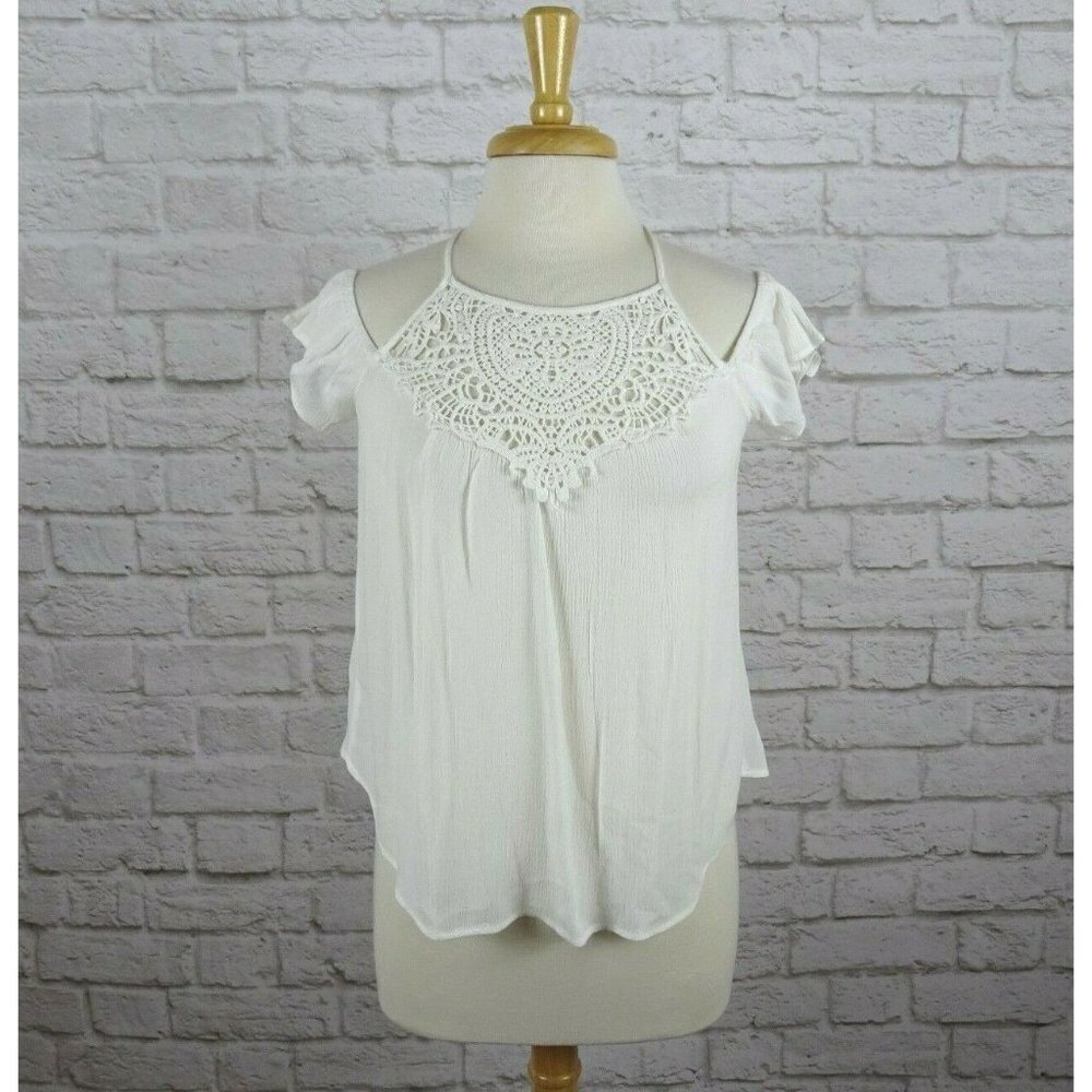💰3/$25 Charlotte Russe Women's Strap Cold Shoulder Top Flowy XS